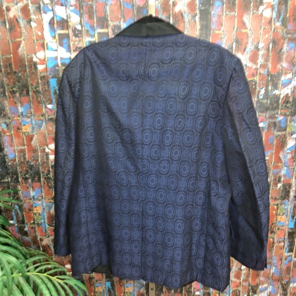 VTG Lord West Blue/Black Swirl Tuxedo Jacket